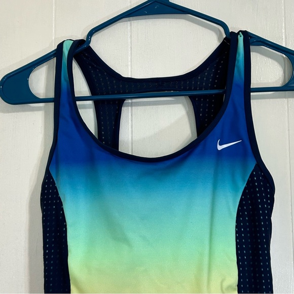 NIKE Swim Top Navy Blue Colorfully Swim Top Size Small. - Picture 4 of 11